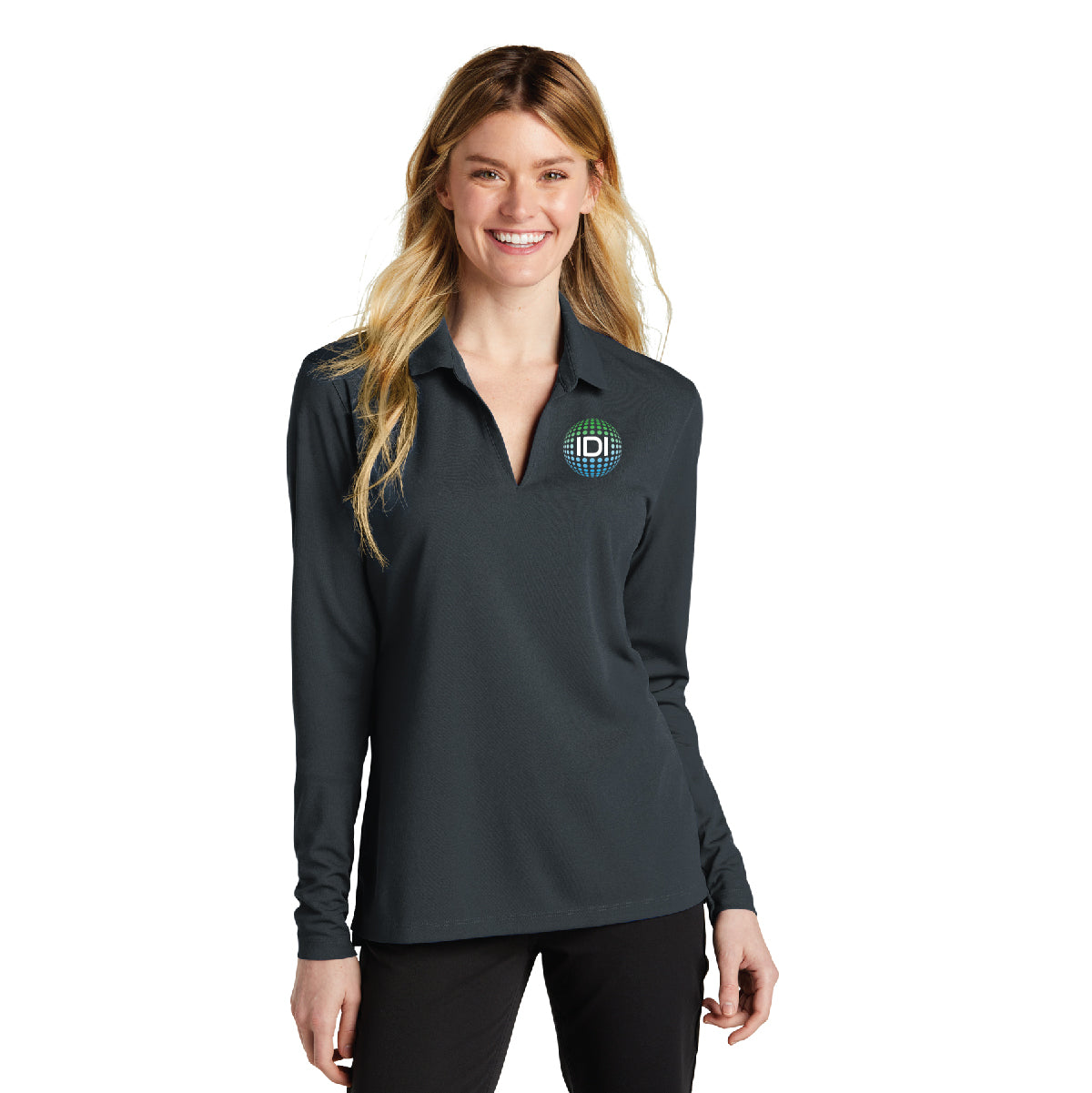 Nike Ladies Dri-FIT Micro Pique 2.0 Long Sleeve Polo - IDI